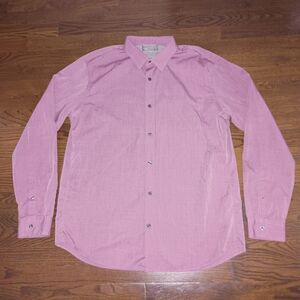 Vince Shirt Mens XL Long Sleeve Button Front Dark Pink Extra Large 100% Cotton